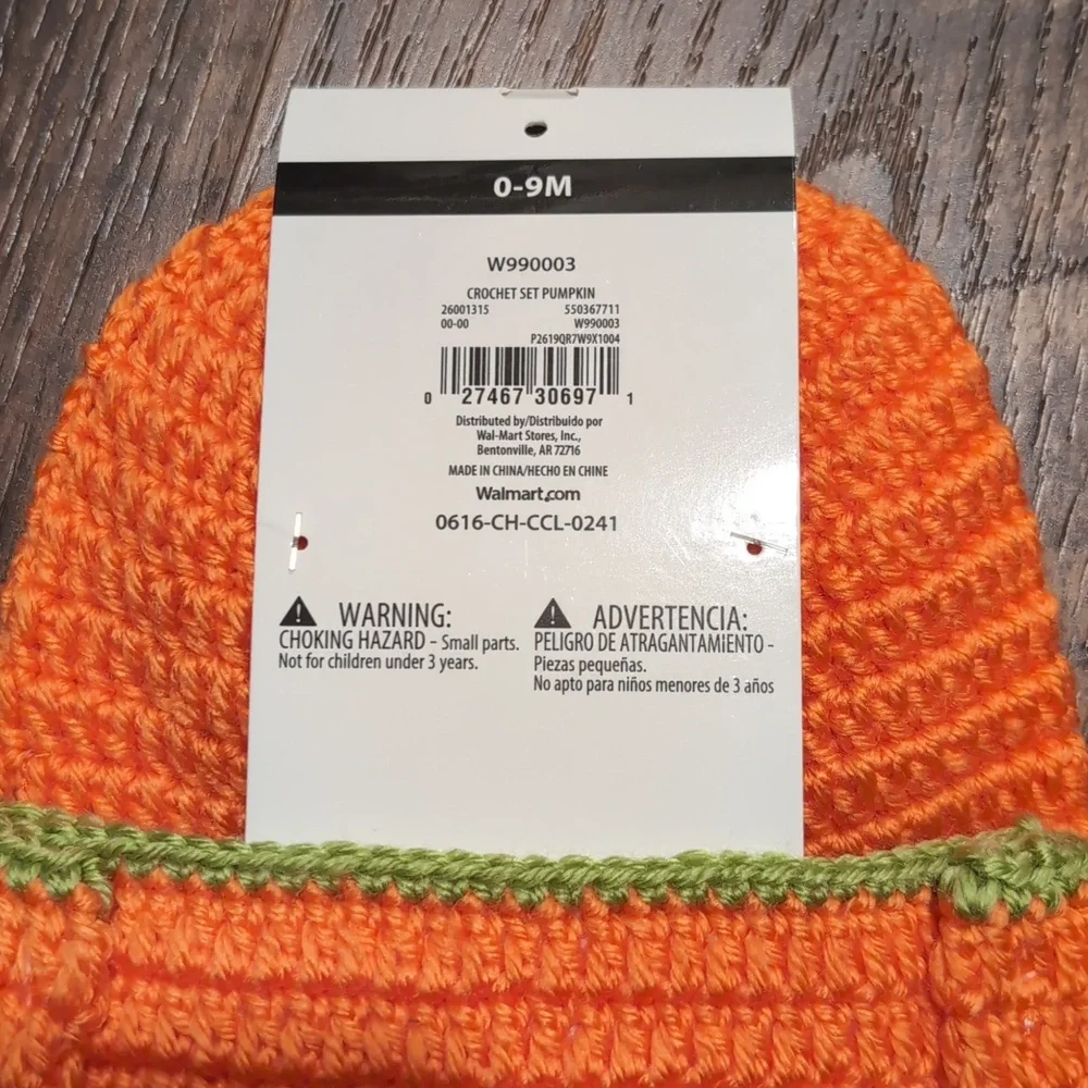 Pumpkin Hand-Crocheted Hat And Diaper Cover Set